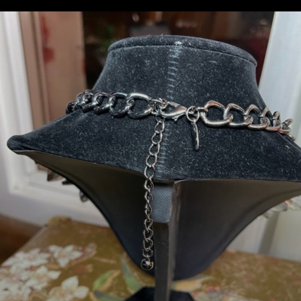 Signed NATASHA Couture Faceted Glass Smokey Crystal Statement Necklace - Picture 6 of 9